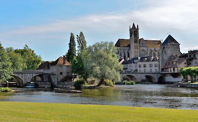 Along the river in Moret, Burgundy, France. Flickr:Patrick