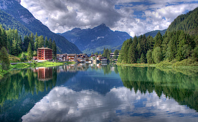 Lake Alleghe in the Dolomiti Bellunesi National Park, Belluno, Veneto, Italy. CC:Roberto Ferrari