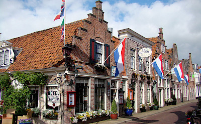 Bike rest in Edam, North Holland, the Netherlands.