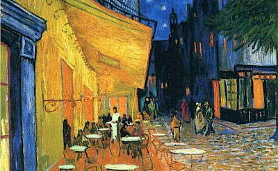 Café Terrace at Night, 1888 by Vincent Van Gogh - painted in Arles, France.