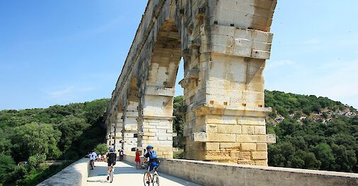 The famous Roman aqueduct, the Pont du Gard, a UNESCO World Heritage Site in Provence, France. Flickr:Andrea Schaffer