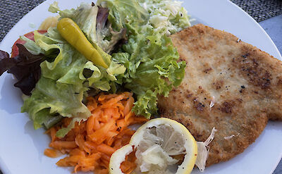 Schnitzel around Lake Constance (Bodensee) is delicious! ©Gea