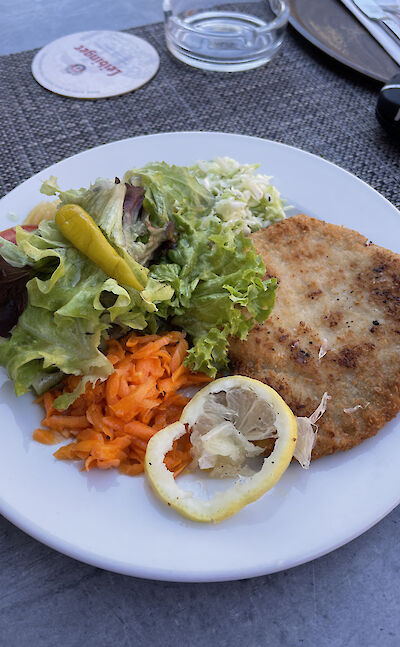 Schnitzel around Lake Constance (Bodensee) is delicious! ©Gea