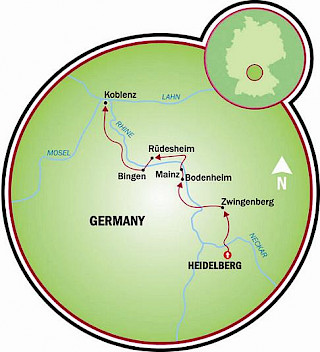 Heidelberg to Koblenz Map