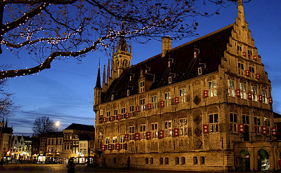 Town Hall in Gouda at night. Photo via Flickr:Sander van der Wel