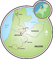 Holland in a Nutshell - a Tulip Tour Map