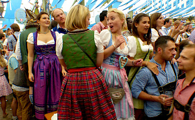 Oktoberfest at Hofbräuhaus in Munich, Bavaria, Germany. Photo via Flickr:Roman Boed