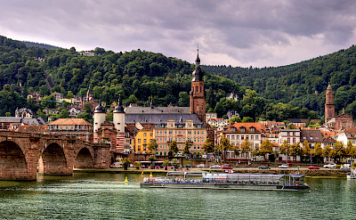 Neckar River cruising through Heidelberg, Germany. Flickr:Alex Hanoko