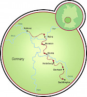 Koblenz to Bad Wimpfen Map