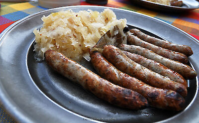 Sausages with sauerkraut, traditional Deutsche fare! Flickr:Eviyanilubis