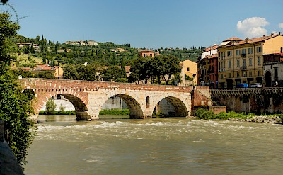 Ponte Pietra Bridge over the Adige River in Verona, Veneto, Italy. Flickr:Son of Groucho