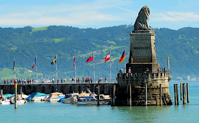 Entrance into the harbor of Lindau Island, Bodensee, Germany. Flickr:Keith Roper
