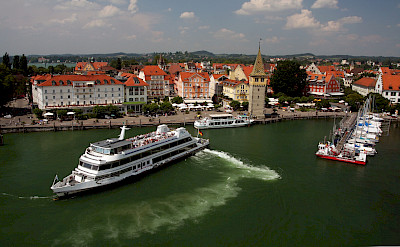 Boats in harbor on Lindau Island, Lake Constance, Germany. Flickr:Jura 