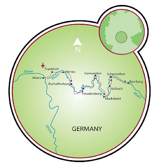 Mainz to Bamberg Map