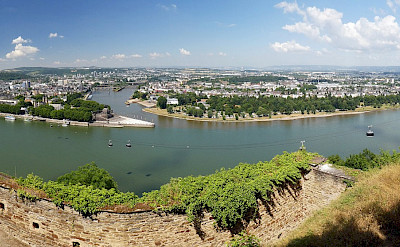 Koblenz at the confluence of the Rhine and the Saar River. Flickr:Andrew Gustar