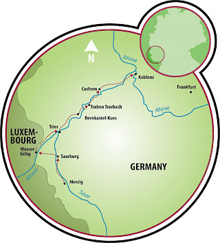 Koblenz a Merzig Map
