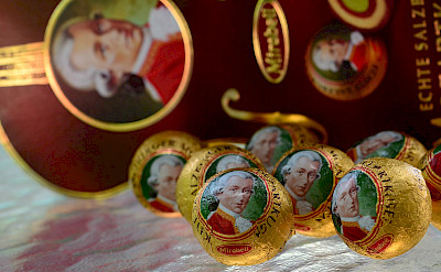 Chocolate Mozart souvenirs can be found everywhere. Photo via Flickr:slgckgc