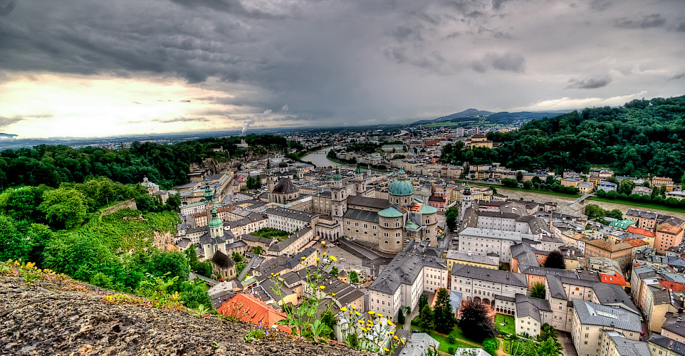 Salzburg along the River Salzach, Austria. Photo via Flickr:hjjanisch