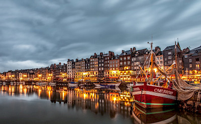 Evening view of the Harbor in Honfleur, Normandy, France. Flickr:Andres Nieto Porras