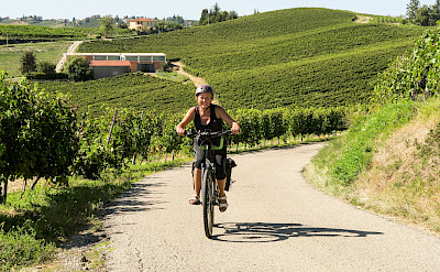 Biking among vineyards in the Piedmont region of Italy. ©Photo via TO