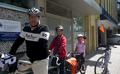 Don Shields with his kids enjoying the Road of 100 Castles - Münsterland Bike Tour.