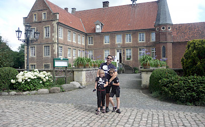 Don Shields with his kids enjoying the Road of 100 Castles - Münsterland Bike Tour.