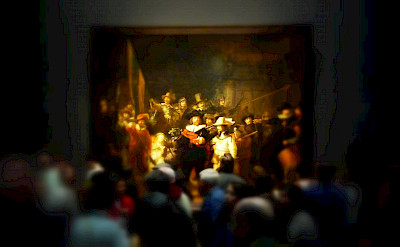 Rembrandt's famous "Night Watch" in the Rijksmuseum, Amsterdam. Flickr:Neil Thompson