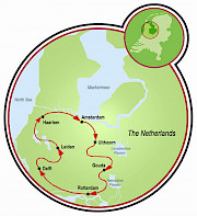 Tour das Tulipas no Sul da Holanda Mapa