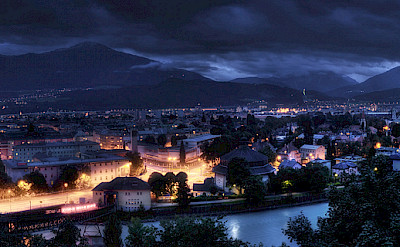 Innsbruck at night in Tyrol, Austria. Flickr:Alex Holzknecht