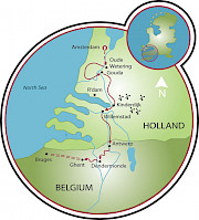 Tulip Tour - Amsterdam to Bruges - 8 day Map
