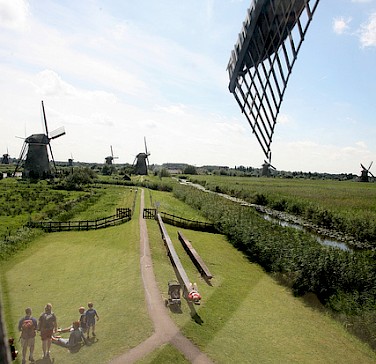 View from a windmill in Kinderdijk, South Holland, the Netherlands. Photo via Flickr:bert knot