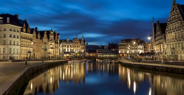 Sint Michielshelling in Ghent, East Flanders, Belgium. Photo via Flickr:jiuguangwang