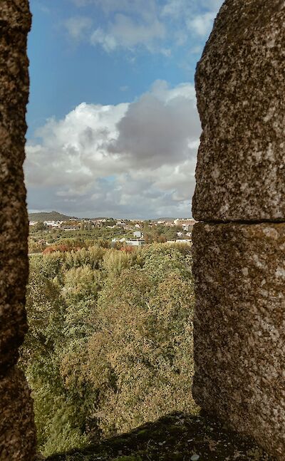 Looking through crenellations, Guimaraes, Portugal. Unsplash:Ttsujigiri