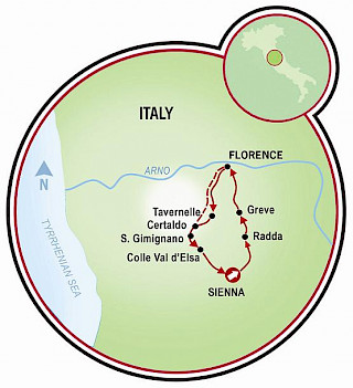 Toscana - Florencia, Siena y Chianti Map