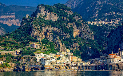 Many seaside towns along the Amalfi Coast in Italy.