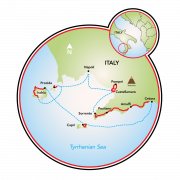 Amalfi Coast - Tyrrhenian Sea Map