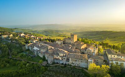 Aerial view of a historic stone village in Umbria, Italy. Unsplash@Getty Images