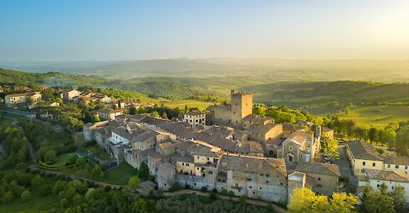 Aerial view of a historic stone village in Umbria, Italy. Unsplash@Getty Images