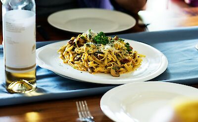 Italian pasta and wine. Unsplash@Curated Lifestyle