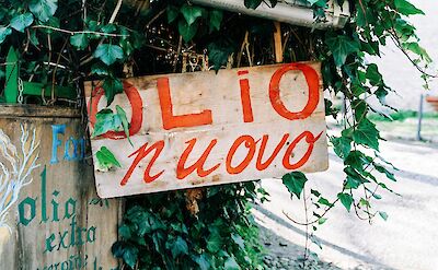 Olive oil sign, Italy. Unsplash@Gabriella Clare Marino