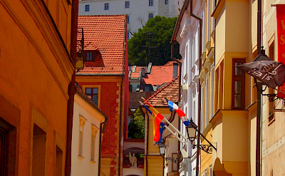 Strolling the streets in Bratislava, Slovakia.