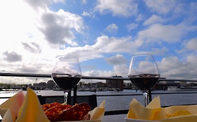 Wine on board and a view! | Fluvius | Bike & Boat Tour