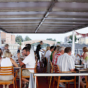 Outdoor dining | Ave Maria | Bike & Boat Tour