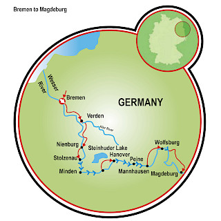 Bremen to Magdeburg Map