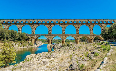 Pont du Gard, the Roman aqueduct of Nîmes over the Gardon River, France. Wikimedia Commons:Jan Hager