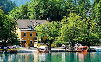 Town of Bled along Lake Bled in Slovenia. Flickr:Hotice Hsu