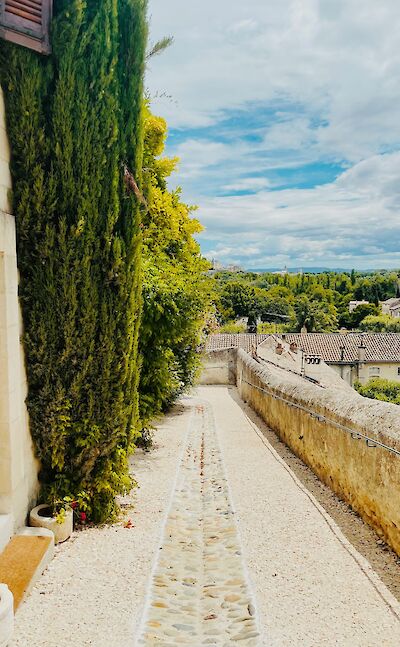 Walled pathway in Avignon, France bike tour. Unsplash@Jurre Houtkamp