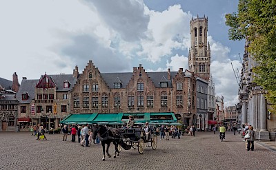 Marketplace & Belfort in Bruges, West Flanders, Belgium. ©Hollandfotograaf