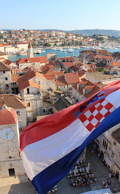 Croatian flag over Trogir, Croatia. Flickr:Jeremy Couture