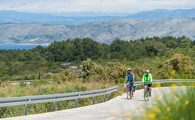 Great views as you cycle along the Dalmatian Coast. Hvar Island, Croatia.